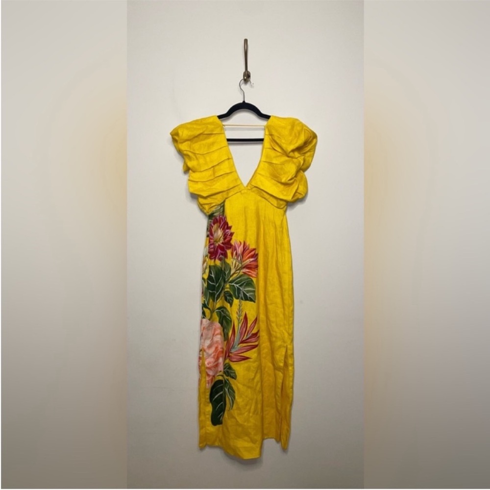 FARM Rio Yellow Tropical Floral Maxi Dress - Picture 11 of 11